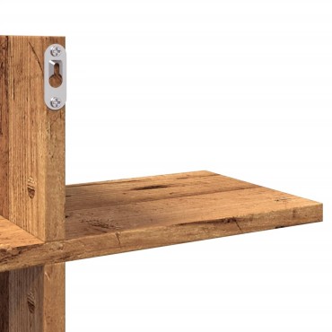 vidaXL Ραφιέρα Τοίχου Όψη Παλαιού Ξύλου 124,5x18x60,5cm Επεξ. Ξύλο 1 τεμ.