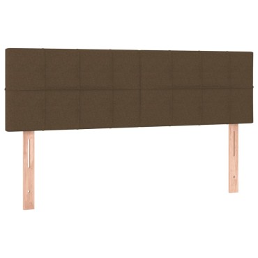 vidaXL Κρεβάτι Boxspring με Στρώμα Σκούρο Καφέ 140x190 εκ. Υφασμάτινο