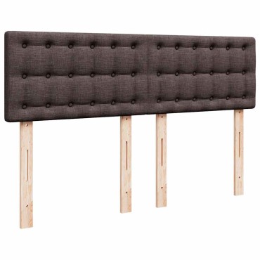 vidaXL Κρεβάτι Boxspring με Στρώμα Σκούρο Καφέ 140x190 εκ. Υφασμάτινο