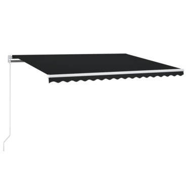 vidaXL Τέντα Συρόμενη Χειροκίνητη Ανθρακί 450 x 350 εκ.
