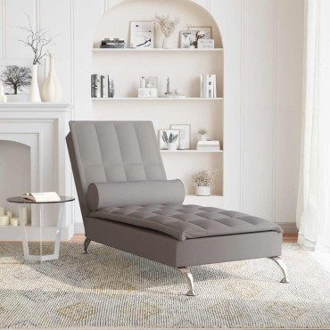 vidaXL Ανάκλιντρο Taupe Υφασμάτινο με Μαξιλάρι Στήριξης 138x56x75cm 1 τεμ.