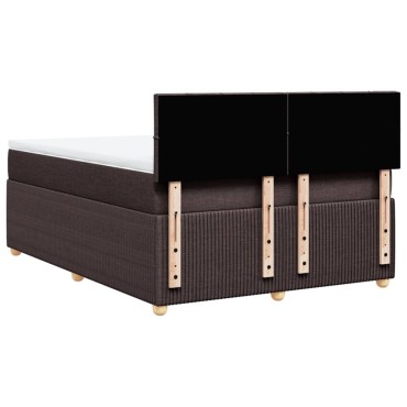 vidaXL Κρεβάτι Boxspring με Στρώμα Σκούρο Καφέ 160x200 εκ Υφασμάτινο