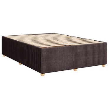 vidaXL Κρεβάτι Boxspring με Στρώμα Σκούρο Καφέ 160x200 εκ Υφασμάτινο