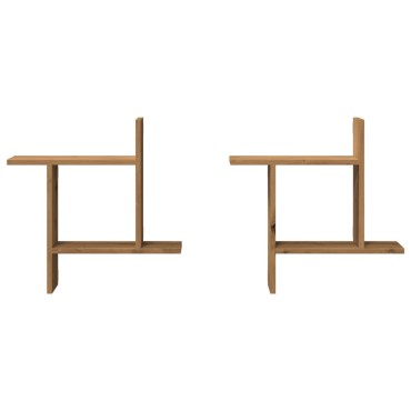 vidaXL Ραφιέρες Τοίχου 2 τεμ. Αρτισιανή Δρυς 50x12x50cm Επεξ. Ξύλο