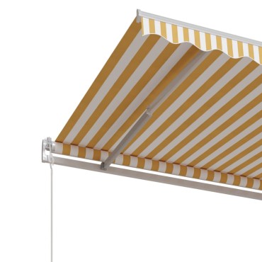 vidaXL Τέντα Συρόμενη Αυτόματη Κίτρινο / Λευκό 500x350 εκ.