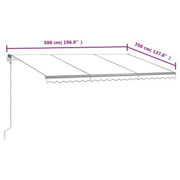 vidaXL Τέντα Συρόμενη Αυτόματη Κίτρινο / Λευκό 500x350 εκ.