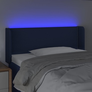 vidaXL Κεφαλάρι Κρεβατιού LED Μπλε 103x16x78/88cm Υφασμάτινο 1 τεμ.