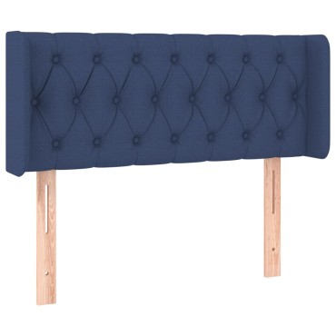 vidaXL Κεφαλάρι Κρεβατιού LED Μπλε 93x16x78/88cm Υφασμάτινο 1 τεμ.