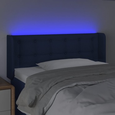 vidaXL Κεφαλάρι Κρεβατιού LED Μπλε 93x16x78/88cm Υφασμάτινο 1 τεμ.