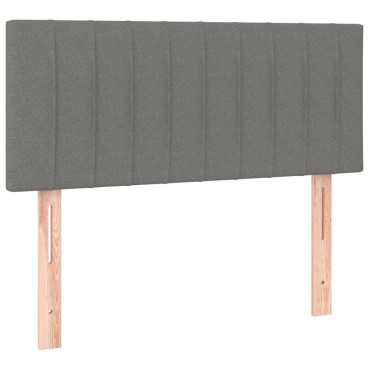 vidaXL Κρεβάτι Boxspring με Στρώμα Σκούρο Γκρι 90x200 εκ. Υφασμάτινο
