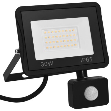 vidaXL Προβολέας LED με Αισθητήρα Θερμό Λευκό 30 W