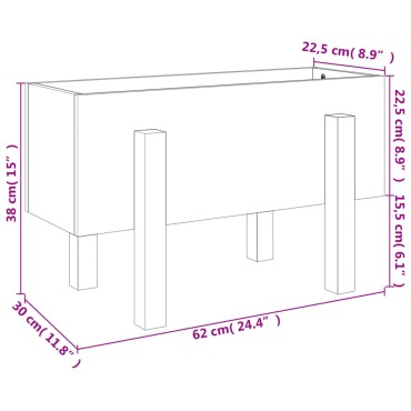 vidaXL Ζαρντινιέρα 62 x 30 x 38 εκ. από Μασίφ Ξύλο Πεύκου