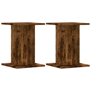 vidaXL Βάσεις Φυτών 2Τεμ. Καπνιστή Δρυς 30x30x40εκ. Επεξεργασμένο Ξύλο