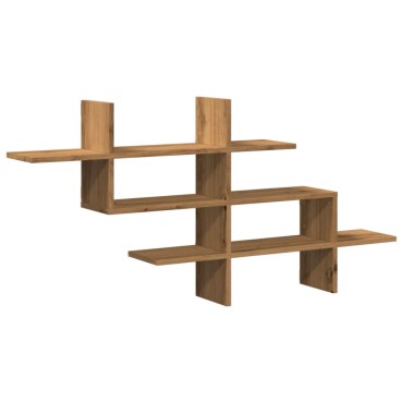 vidaXL Ραφιέρα Τοίχου Αρτισιανή Δρυς 124,5x18x60,5cm Επεξ. Ξύλο 1 τεμ.