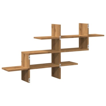 vidaXL Ραφιέρα Τοίχου Αρτισιανή Δρυς 124,5x18x60,5cm Επεξ. Ξύλο 1 τεμ.