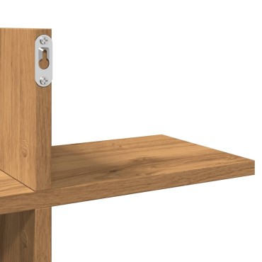 vidaXL Ραφιέρα Τοίχου Αρτισιανή Δρυς 124,5x18x60,5cm Επεξ. Ξύλο 1 τεμ.
