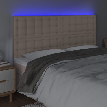 vidaXL Κεφαλάρι Κρεβατιού LED Καπουτσίνο 180x5x118/128 εκ 1 τεμ.