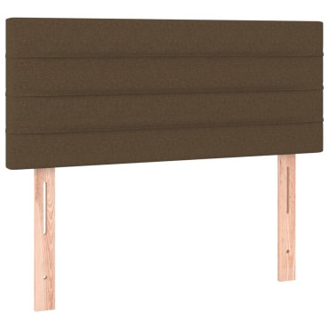 vidaXL Κρεβάτι Boxspring με Στρώμα Σκούρο Καφέ 80x200 εκ. Υφασμάτινο