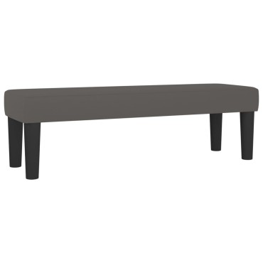 vidaXL Κρεβάτι Boxspring με Στρώμα Γκρι 180x200cm Συνθετικό Δέρμα 1 τεμ. - Διπλό