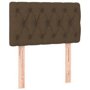 vidaXL Κρεβάτι Boxspring με Στρώμα Σκούρο Καφέ 80x200 εκ. Υφασμάτινο