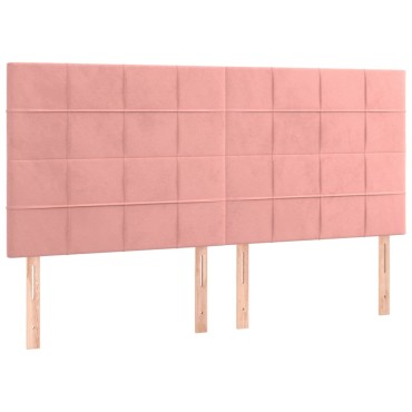 vidaXL Κρεβάτι Boxspring με Στρώμα Ροζ 180x200 εκ. Βελούδινο