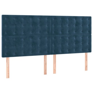 vidaXL Κρεβάτι Boxspring με Στρώμα Σκούρο Μπλε 180x200 εκ. Βελούδινο