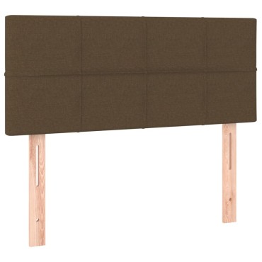 vidaXL Κρεβάτι Boxspring με Στρώμα Σκούρο Καφέ 80x200 εκ. Υφασμάτινο
