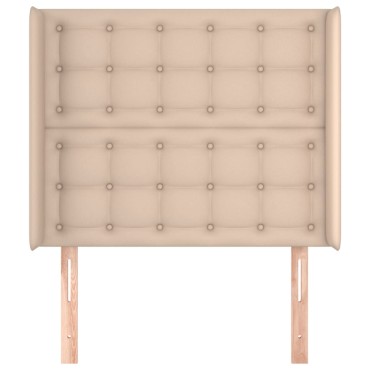 vidaXL Κεφαλάρι με Πτερύγια Καπουτσίνο 93x16x118/128cm Συνθ. Δέρμα 1 τεμ.