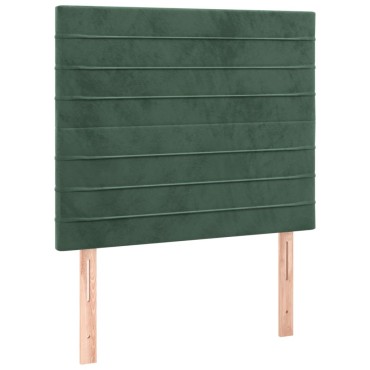 vidaXL Κρεβάτι Boxspring με Στρώμα Σκούρο Πράσινο 120x200εκ. Βελούδινο