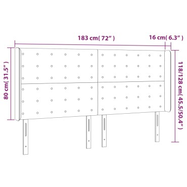 vidaXL Κεφαλάρι Κρεβατιού LED Καπουτσίνο 183x16x118/128 εκ 1 τεμ.