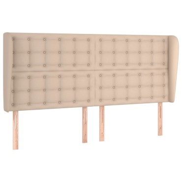 vidaXL Κεφαλάρι με Πτερύγια Καπουτσίνο 183x23x118/128cm Συνθ. Δέρμα 1 τεμ.