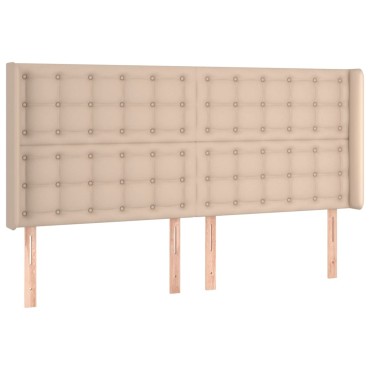 vidaXL Κεφαλάρι με Πτερύγια Καπουτσίνο 183x16x118/128cm Συνθ. Δέρμα 1 τεμ.