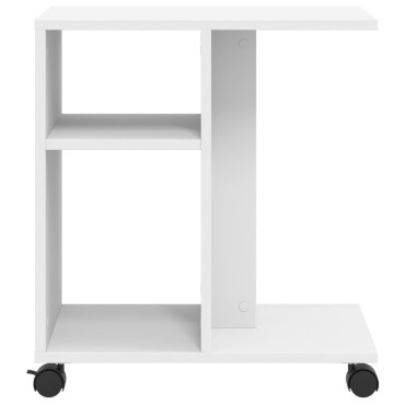 vidaXL Βοηθητικό Τραπέζι με Ρόδες Λευκό 50x30x55cm Επεξεργ. Ξύλο 1 τεμ.