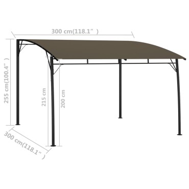 vidaXL Τεντοπέργκολα Κήπου Taupe 3 x 3 x 2,55 μ.