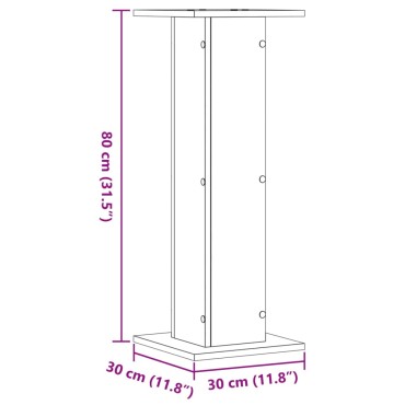 vidaXL Βάσεις Ηχείων 2 Τεμ. Λευκή 30x30x80 εκ. Επεξ. Ξύλο