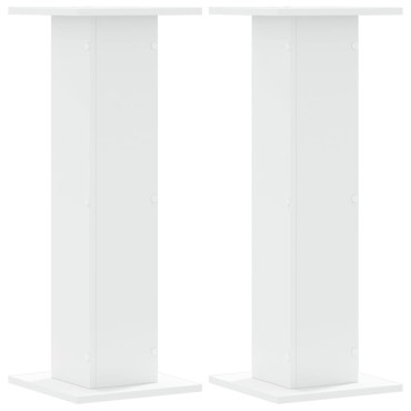 vidaXL Βάσεις Φυτών 2 τεμ. Λευκές 30x30x80 εκ. από Επεξεργασμένο Ξύλο