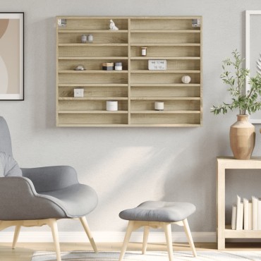 vidaXL Βιτρίνα Χρώμα Sonoma Δρυς 100x8,5x75cm από Επεξεργασμένο Ξύλο