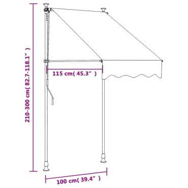 vidaXL Τέντα Συρόμενη Ανθρακί 100 x 150 εκ. από Ύφασμα και Ατσάλι