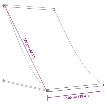 vidaXL Τέντα Συρόμενη Κρεμ 100 x 150 εκ. από Ύφασμα και Ατσάλι