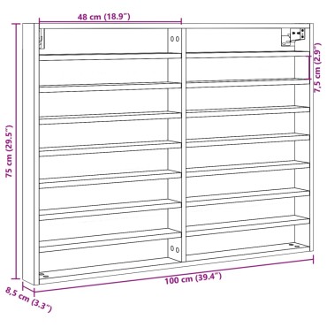 vidaXL Ραφιέρα Λευκή 100x8,5x75cm από Επεξεργασμένο Ξύλο 1 τεμ.