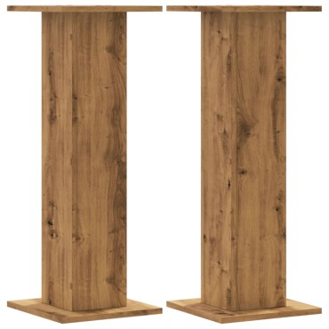 vidaXL Βάσεις Φυτών 2 τεμ. Αρτισιανή Δρυς 30x30x80 εκ. Επεξ. Ξύλο