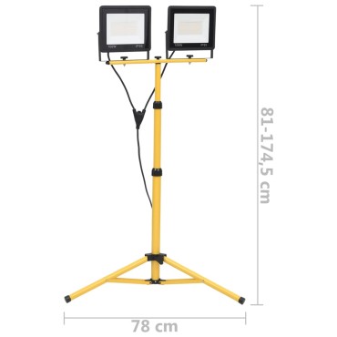 vidaXL Προβολέας LED με Τρίποδο Ψυχρό Λευκό 2 x 100 W