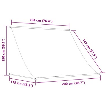 vidaXL Τέντα Συρόμενη Κρεμ 200 x 150 εκ.