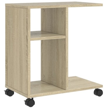 vidaXL Βοηθητικό Τραπέζι με Ρόδες Sonoma Δρυς 50x30x55cm Επεξ. Ξύλο 1 τεμ.