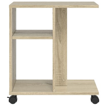 vidaXL Βοηθητικό Τραπέζι με Ρόδες Sonoma Δρυς 50x30x55cm Επεξ. Ξύλο 1 τεμ.