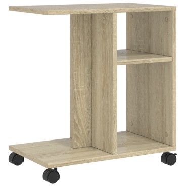 vidaXL Βοηθητικό Τραπέζι με Ρόδες Sonoma Δρυς 50x30x55cm Επεξ. Ξύλο 1 τεμ.