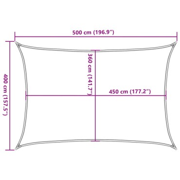 vidaXL Πανί Σκίασης Ορθογώνιο Ανοιχτό Γκρι 4x5 μ. HDPE 160 γρ./μ²
