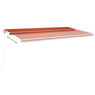 vidaXL Τέντα Αυτόματη με LED&Αισθητ. Ανέμου Πορτοκαλί/Καφέ 600x350 εκ.
