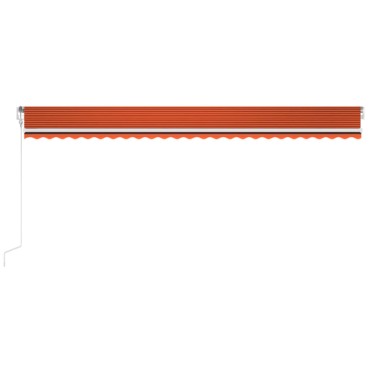 vidaXL Τέντα Αυτόματη με LED&Αισθητ. Ανέμου Πορτοκαλί/Καφέ 600x350 εκ.