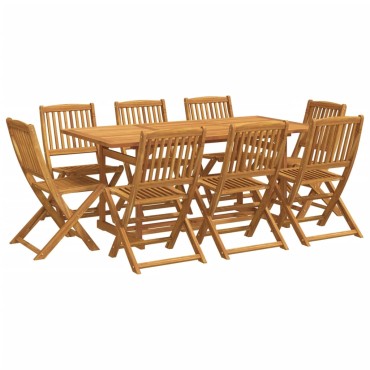 vidaXL Σετ Τραπεζαρίας Κήπου 9 τεμ. 180x90x75cm Μασίφ Ακακία